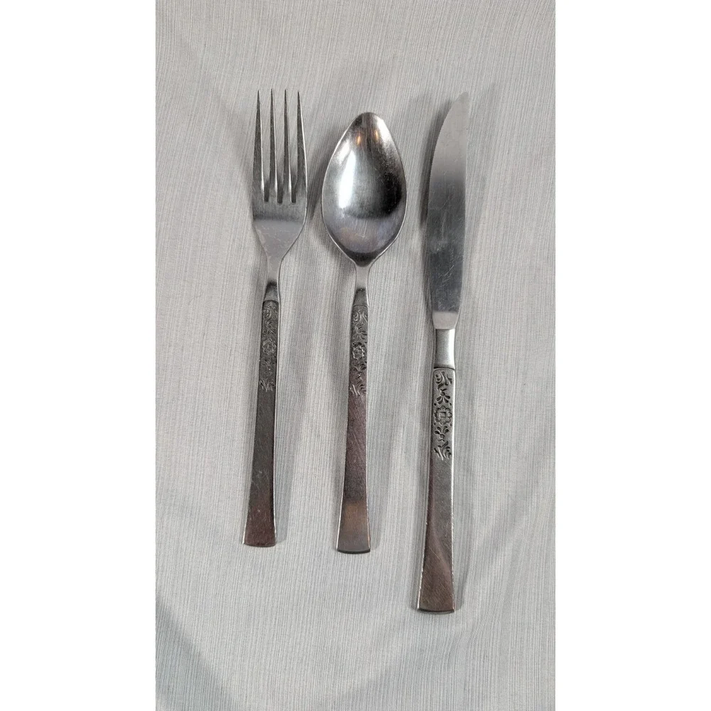 MCM Ekco Eterna CANTINA Stainless 18/8 Flatware 3 Piece Set Made in Japan
